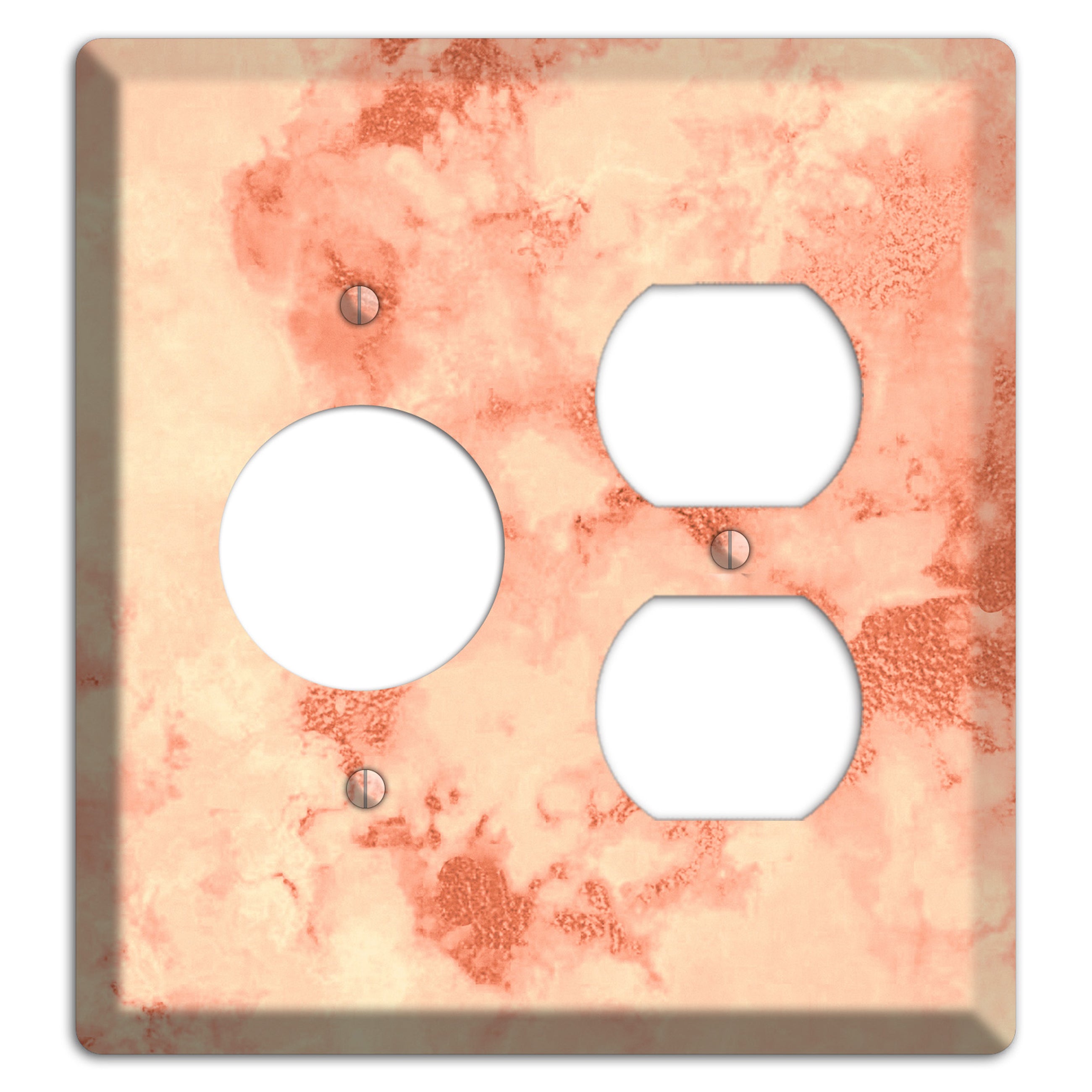 Apricot Peach Marble Receptacle / Duplex Wallplate