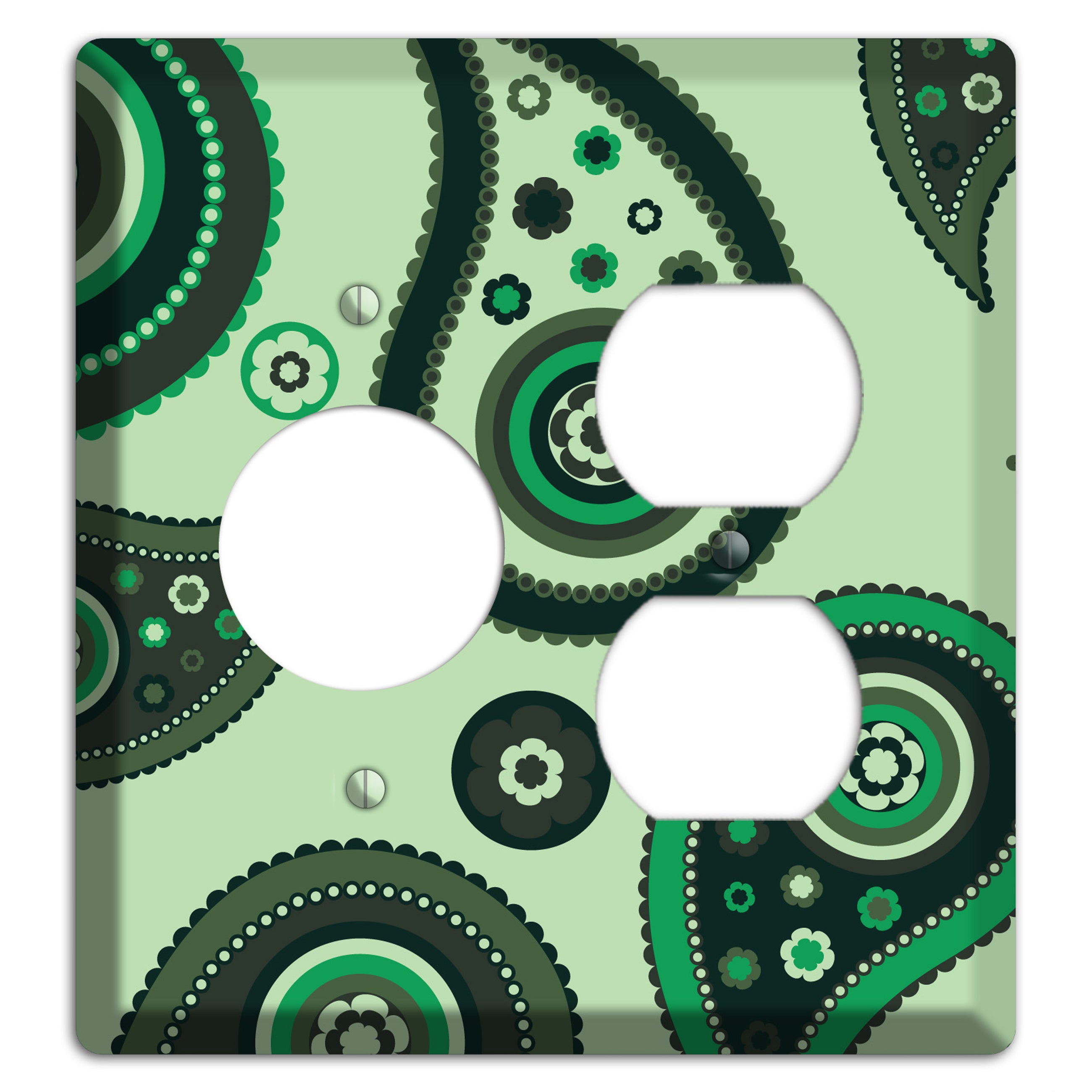 Green Paisley Receptacle / Duplex Wallplate