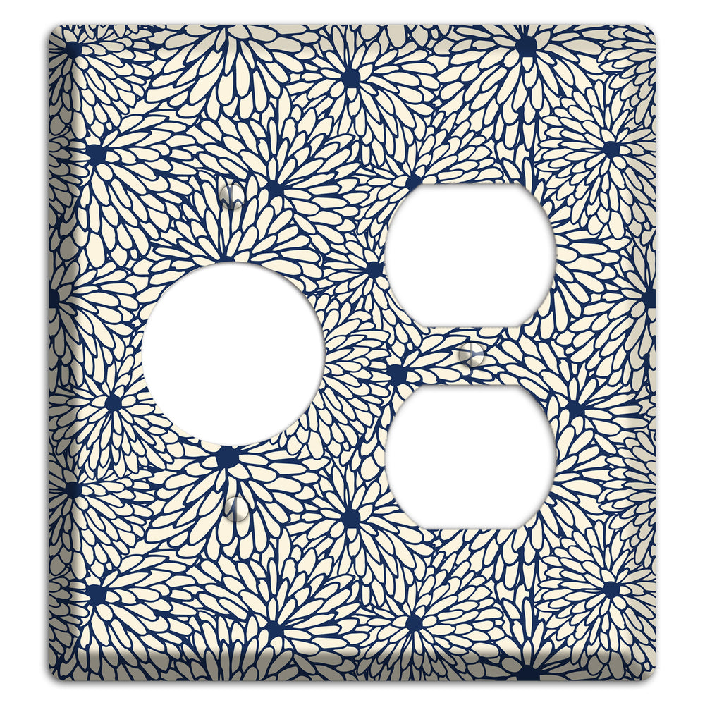 Beige Floral Burst Receptacle / Duplex Wallplate