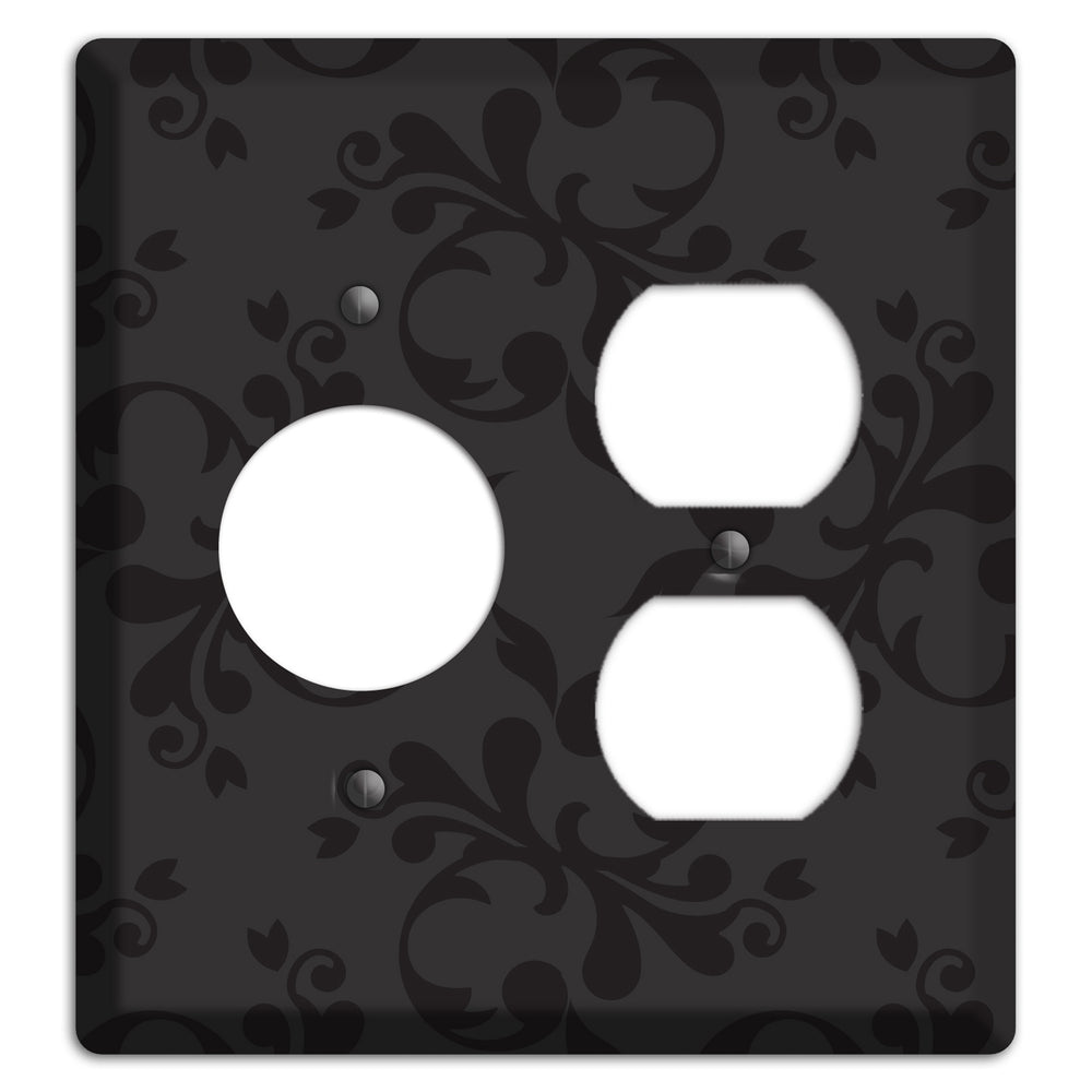 Black Victorian Toile Receptacle / Duplex Wallplate