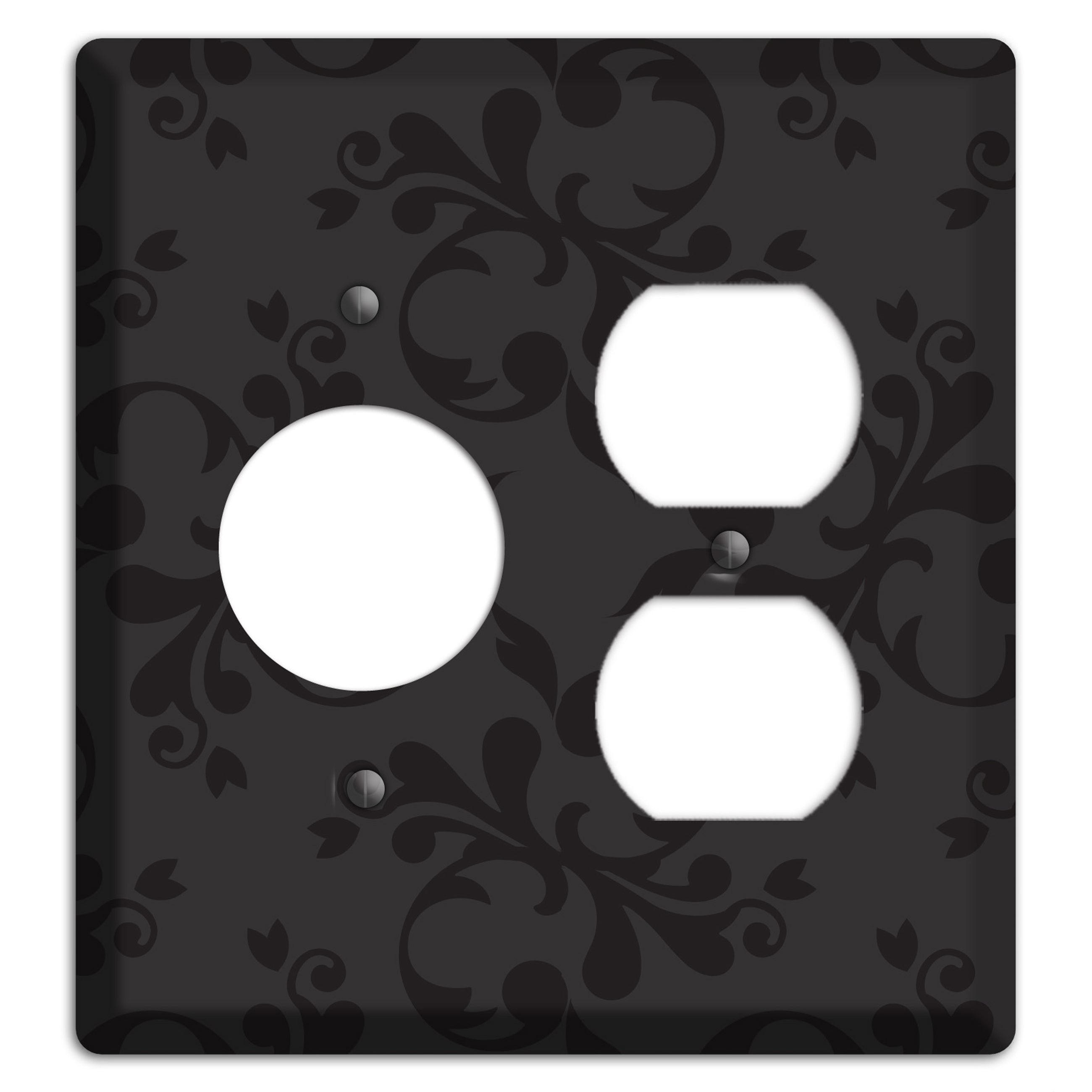 Black Victorian Toile Receptacle / Duplex Wallplate