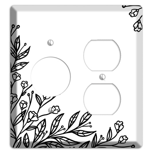 Hand-Drawn Floral 2 Receptacle / Duplex Wallplate