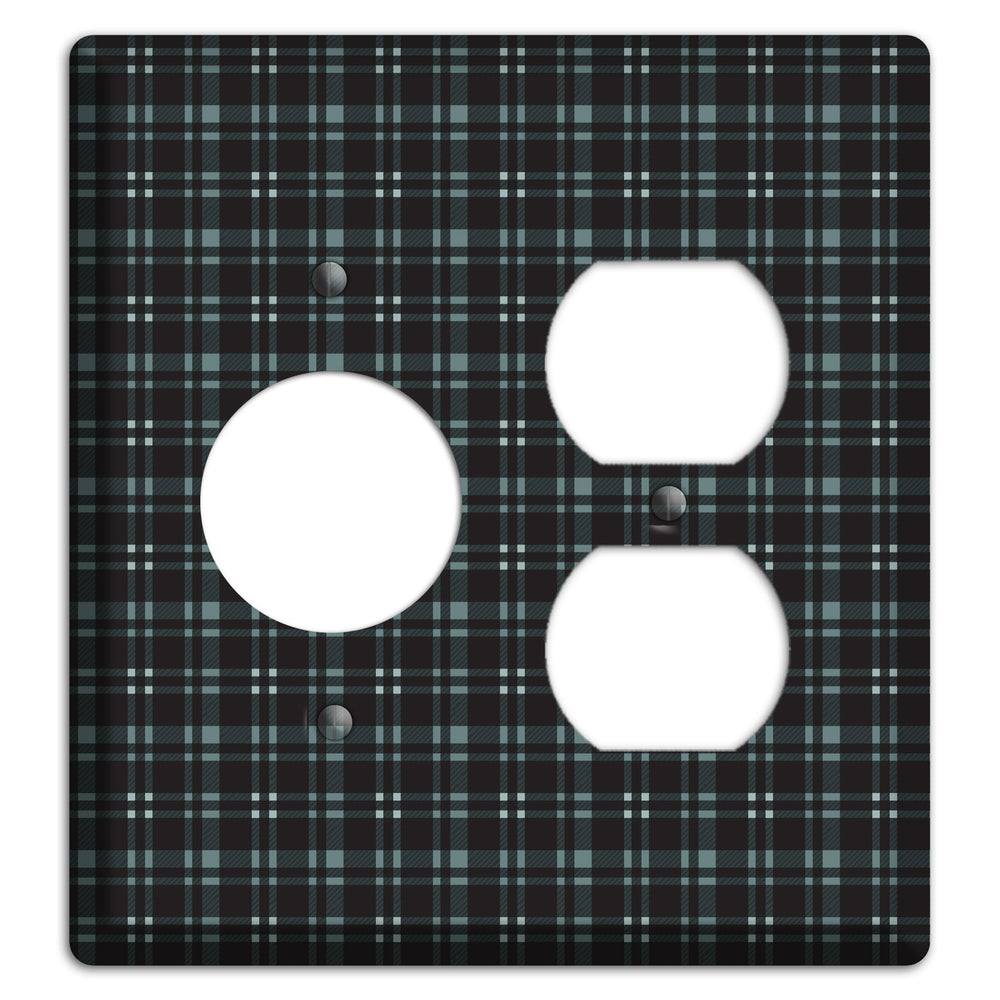 Black Plaid Receptacle / Duplex Wallplate