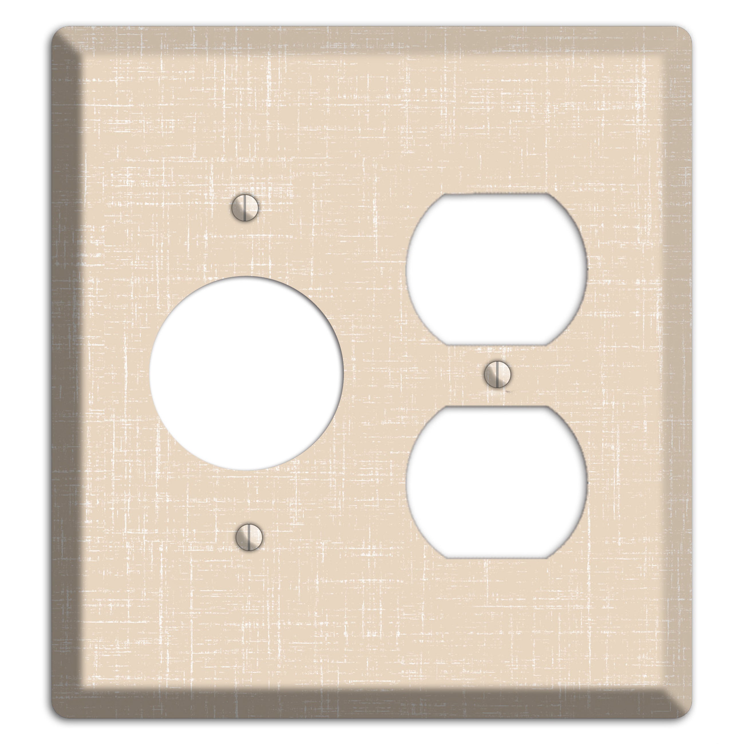 Double Spanish White Neutral Texture Receptacle / Duplex Wallplate
