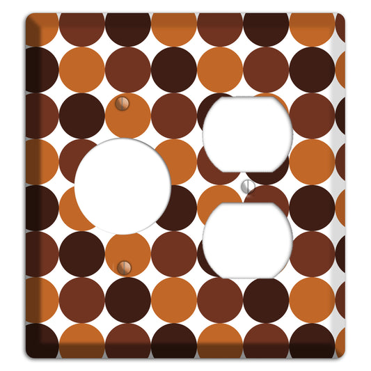 Multi Brown Tiled Dots Receptacle / Duplex Wallplate