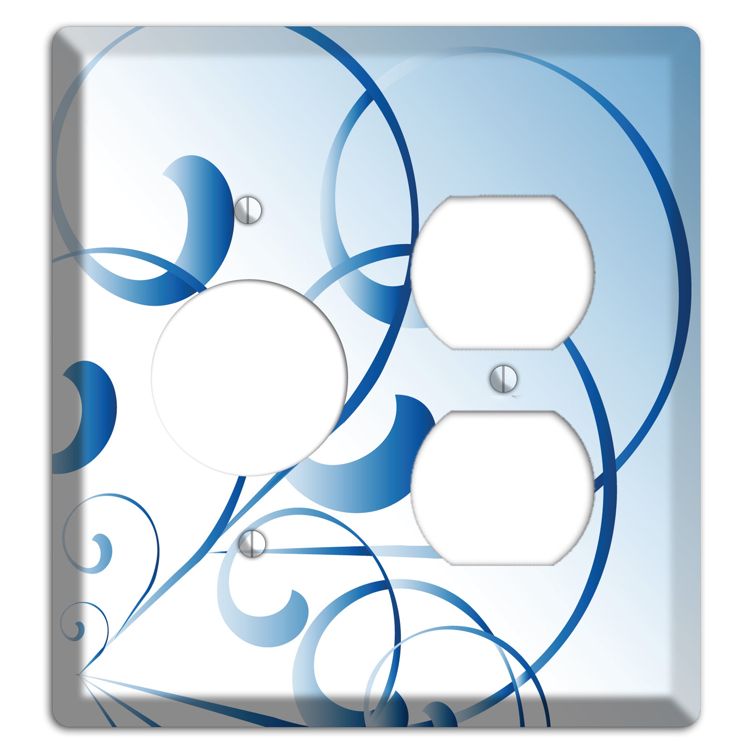 Blue Swoop Receptacle / Duplex Wallplate