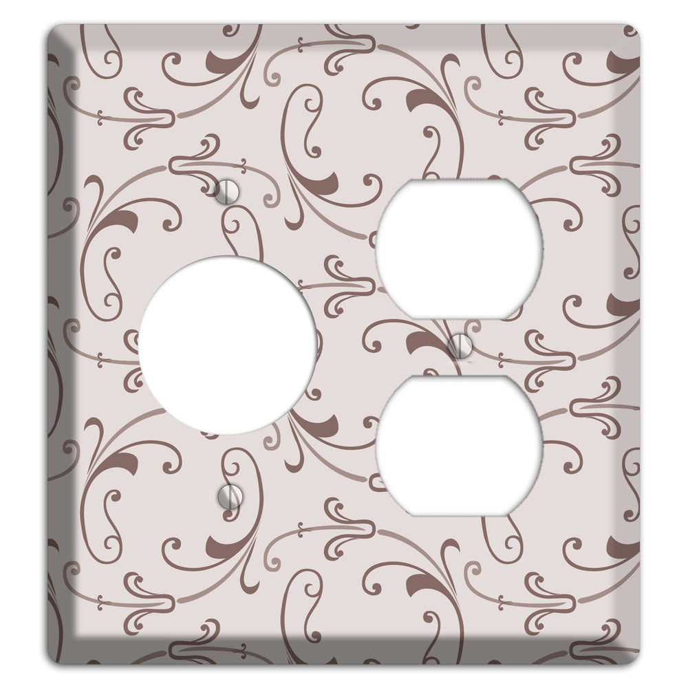 Mauve Victorian Sprig Receptacle / Duplex Wallplate