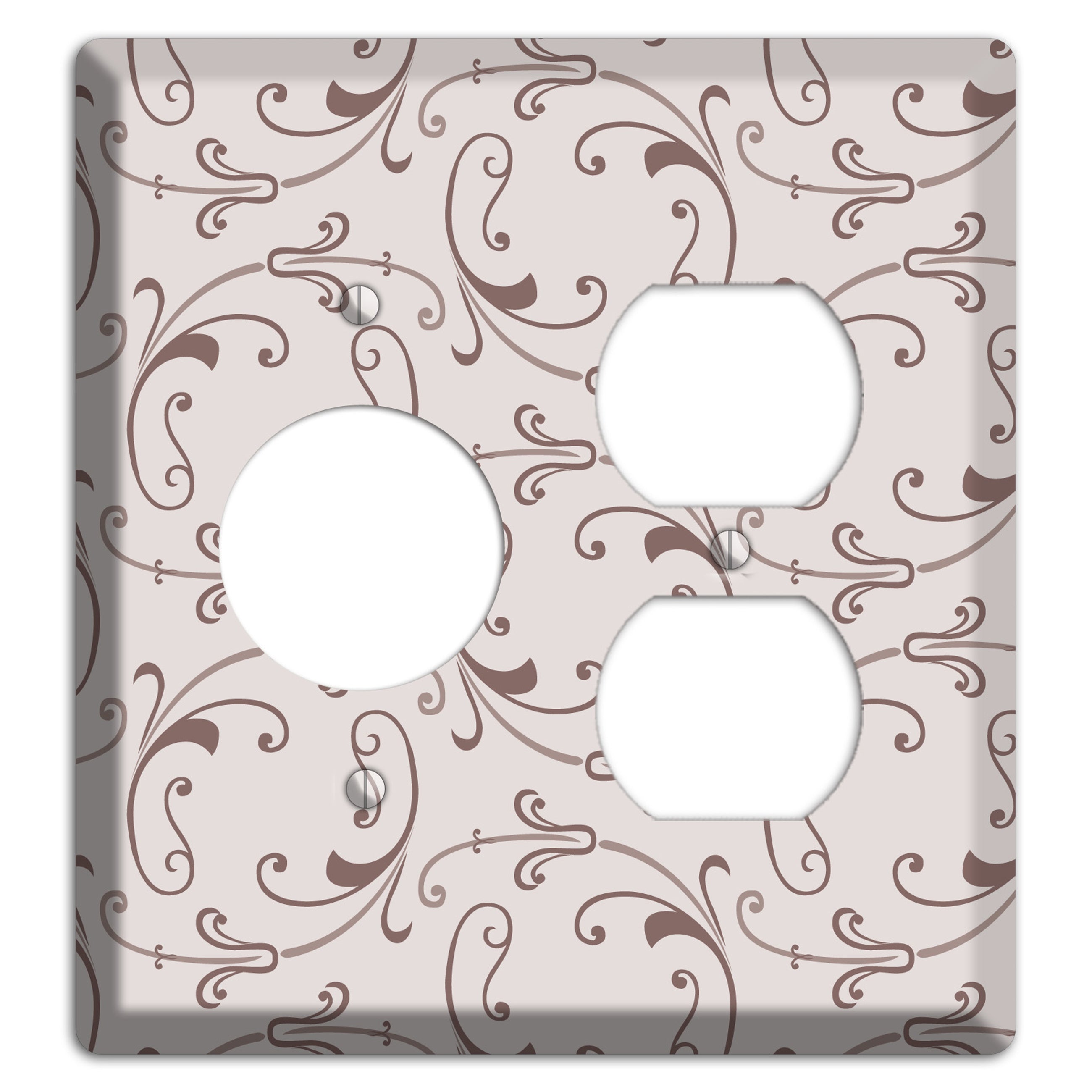 Mauve Victorian Sprig Receptacle / Duplex Wallplate