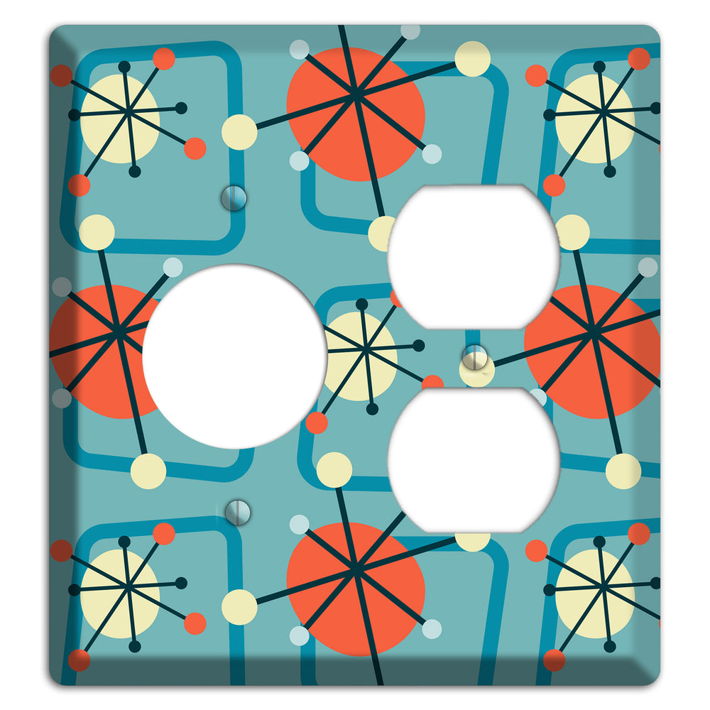 Orange Atomic Burst Receptacle / Duplex Wallplate