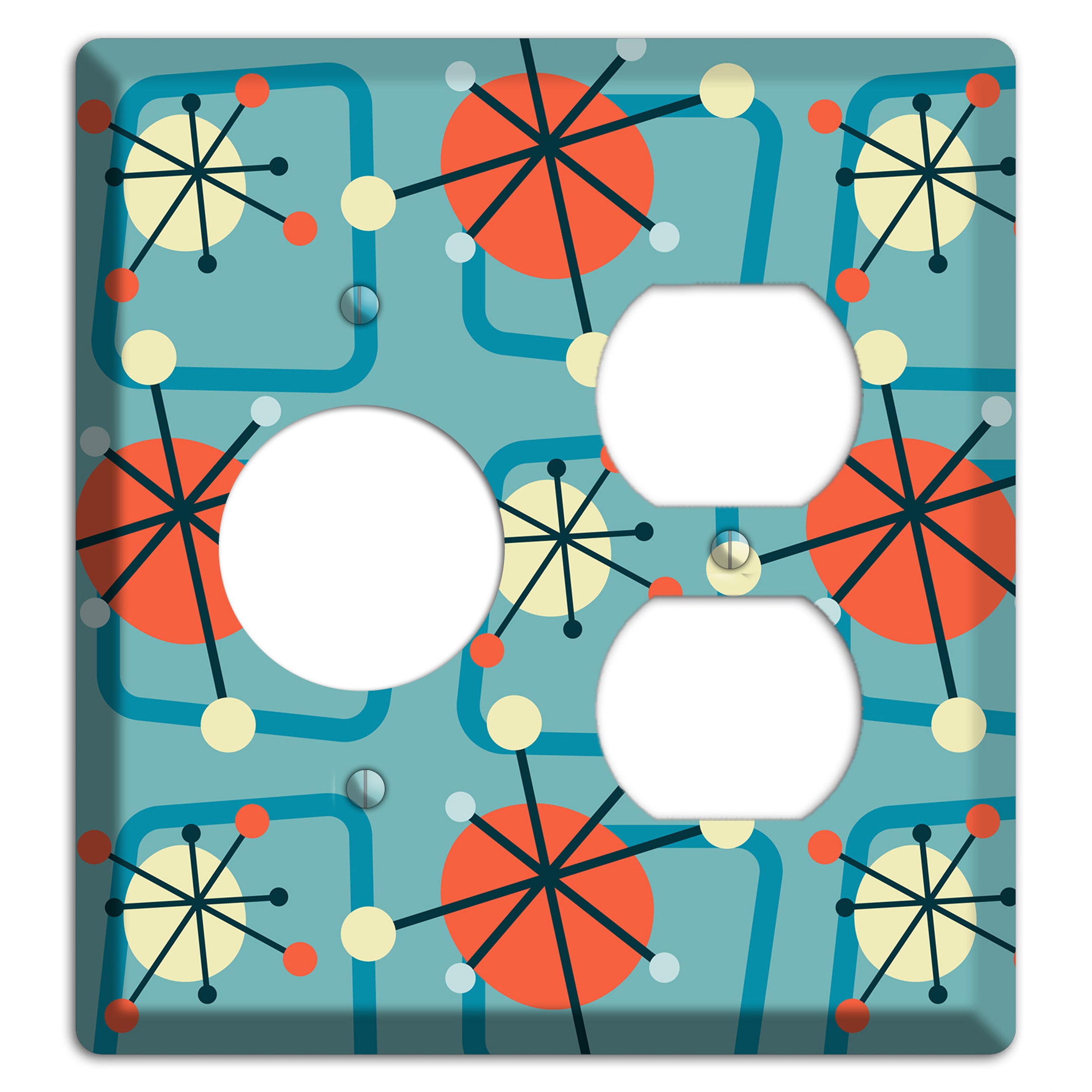 Orange Atomic Burst Receptacle / Duplex Wallplate