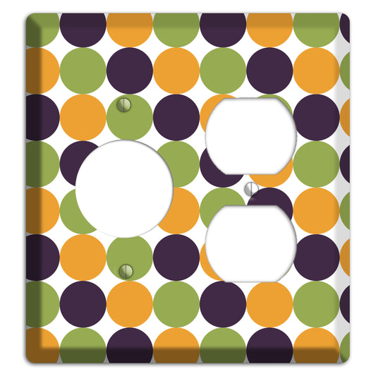 Olive Eggplant Orange Tiled Dots Receptacle / Duplex Wallplate