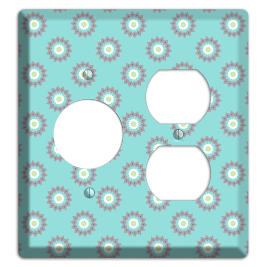 Turquoise with Suzani Dots Receptacle / Duplex Wallplate