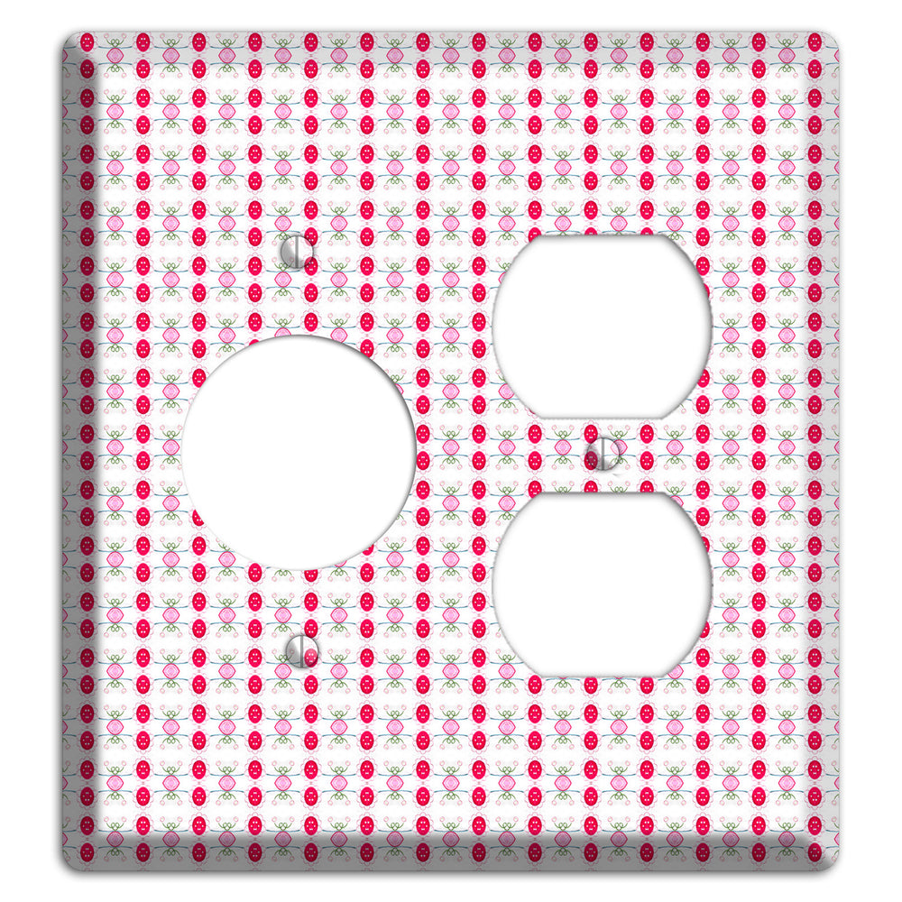 Multi Pink Cartouche Receptacle / Duplex Wallplate