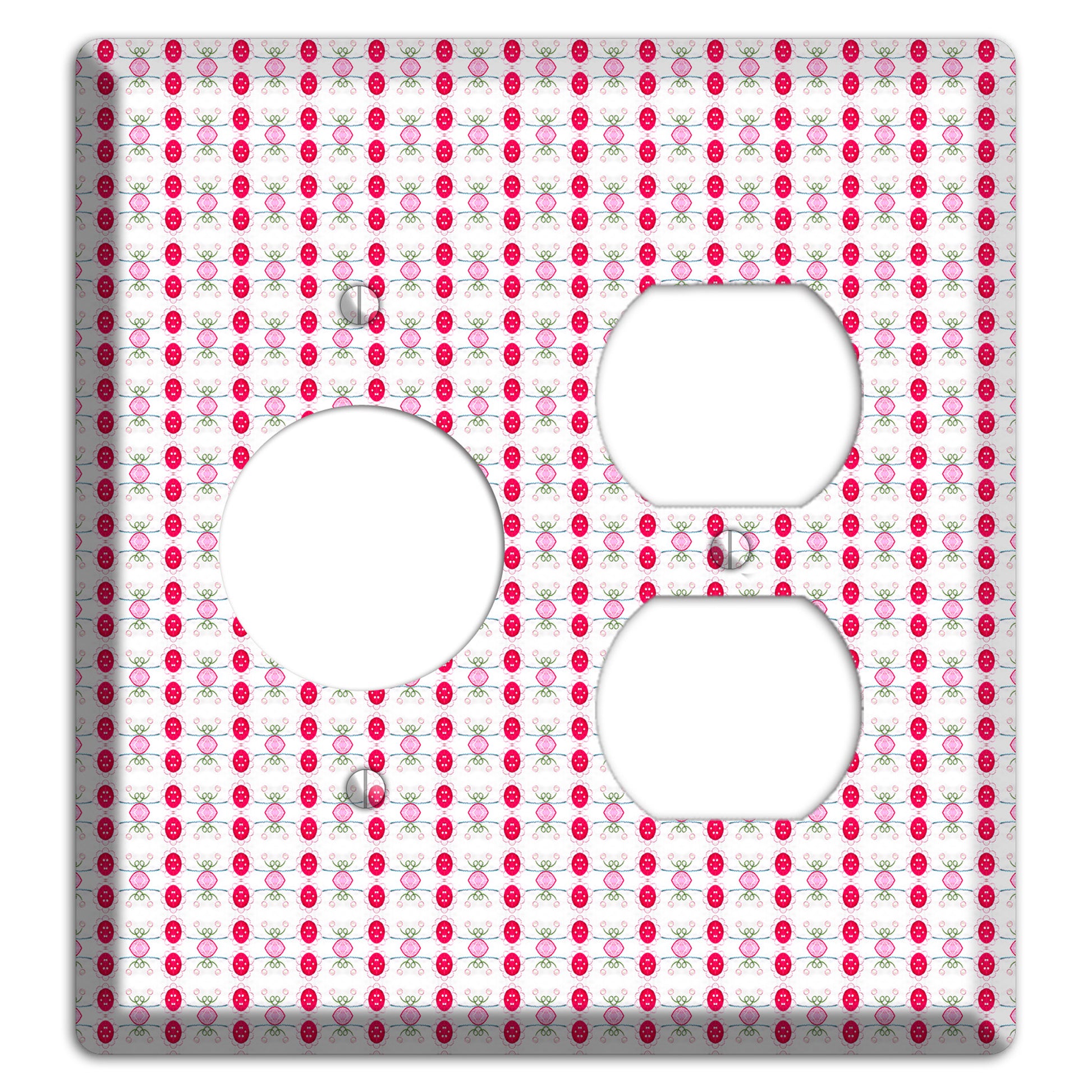 Multi Pink Cartouche Receptacle / Duplex Wallplate