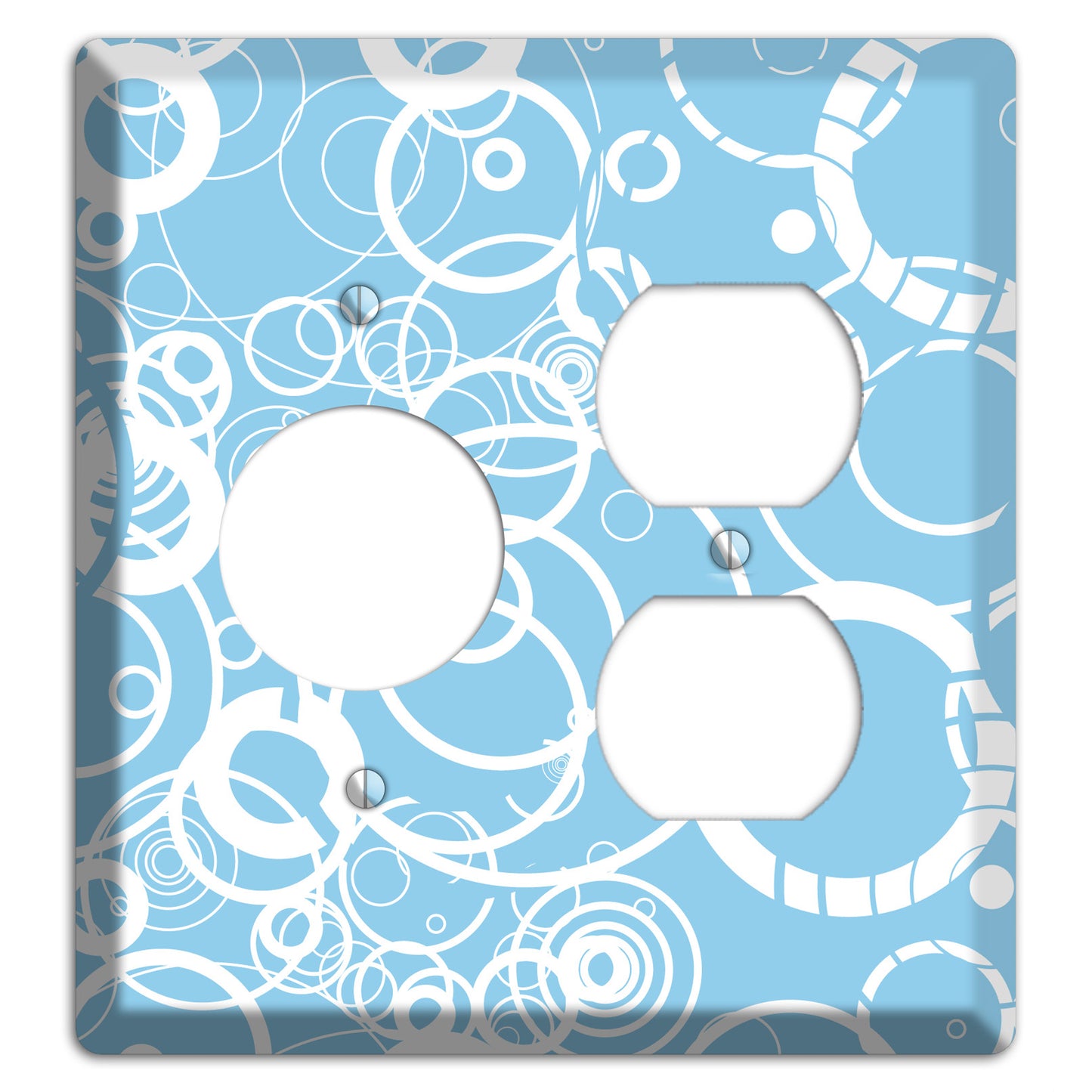 Light Blue Circles Receptacle / Duplex Wallplate