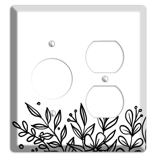 Hand-Drawn Floral 11 Receptacle / Duplex Wallplate