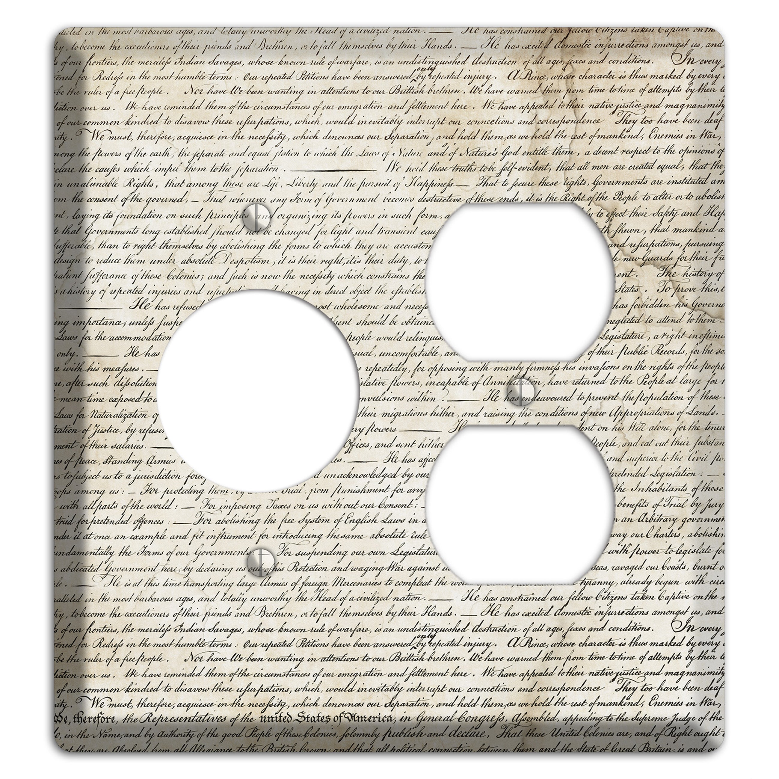 Stained Script Receptacle / Duplex Wallplate