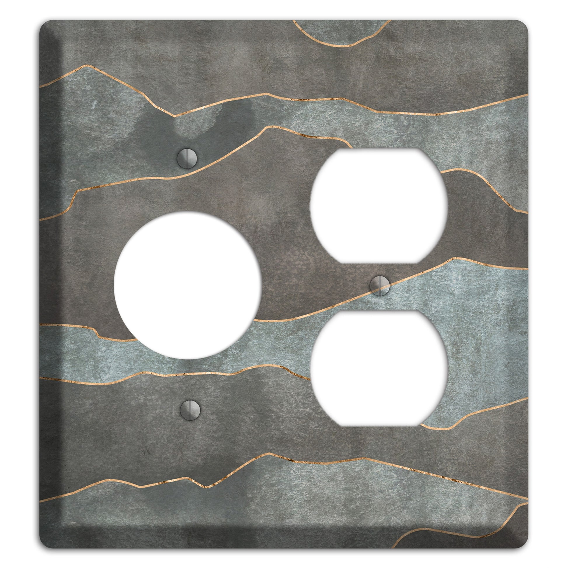 Dusty Blue Mountain Range Receptacle / Duplex Wallplate