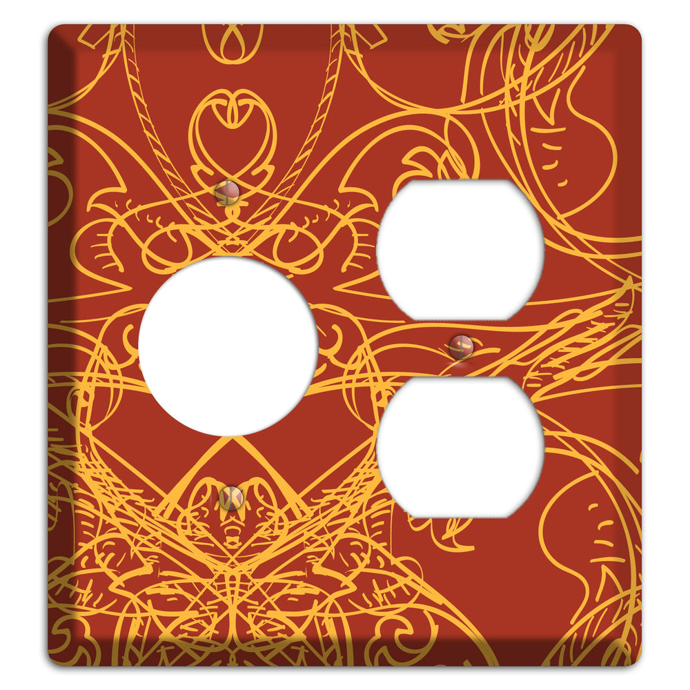 Red Deco Sketch Receptacle / Duplex Wallplate
