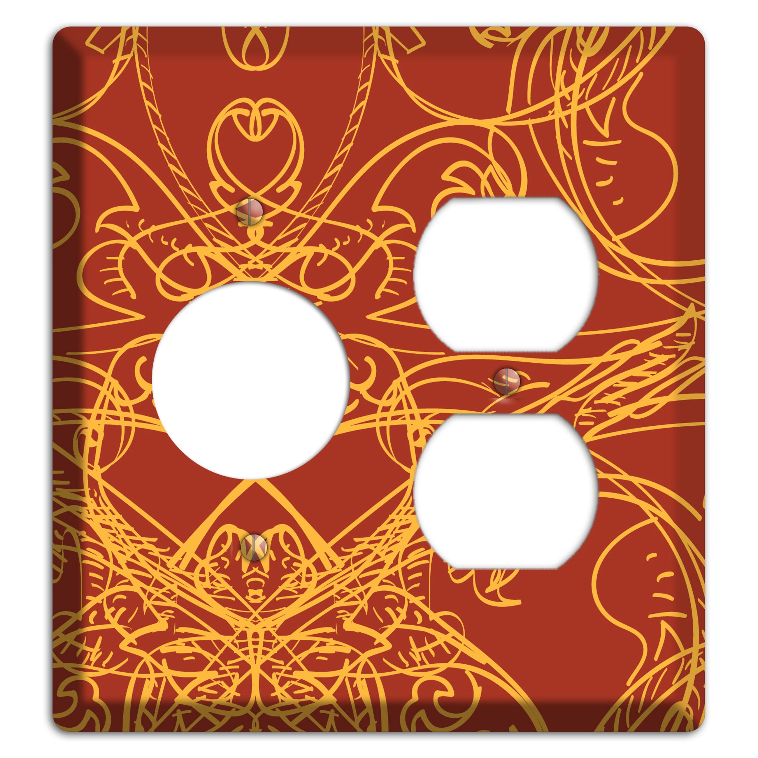 Red Deco Sketch Receptacle / Duplex Wallplate