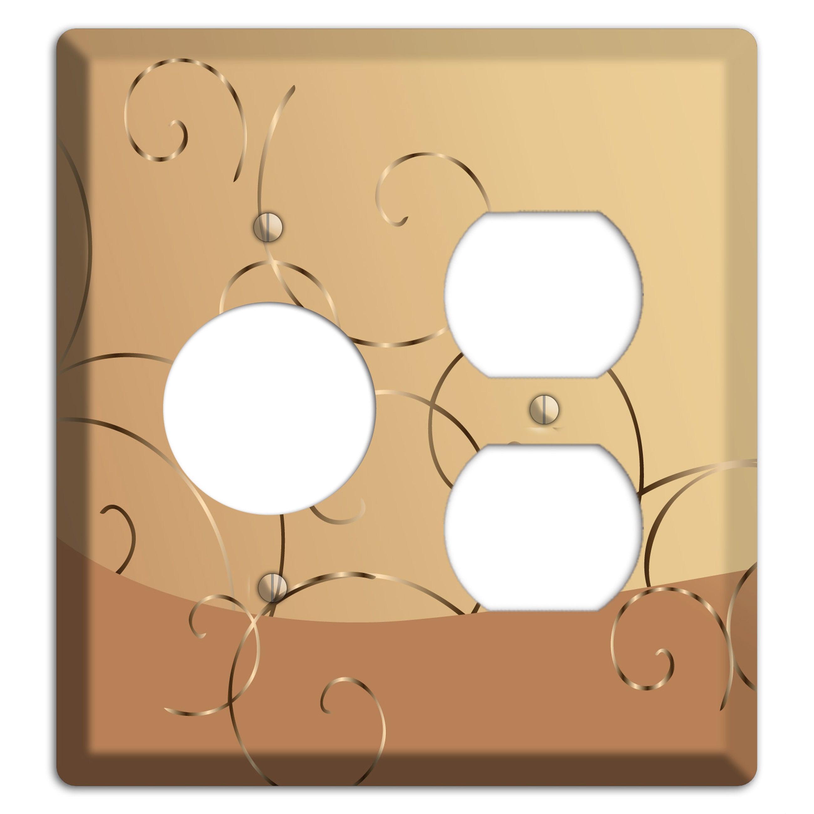 Light Brown and Beige Swirl Receptacle / Duplex Wallplate