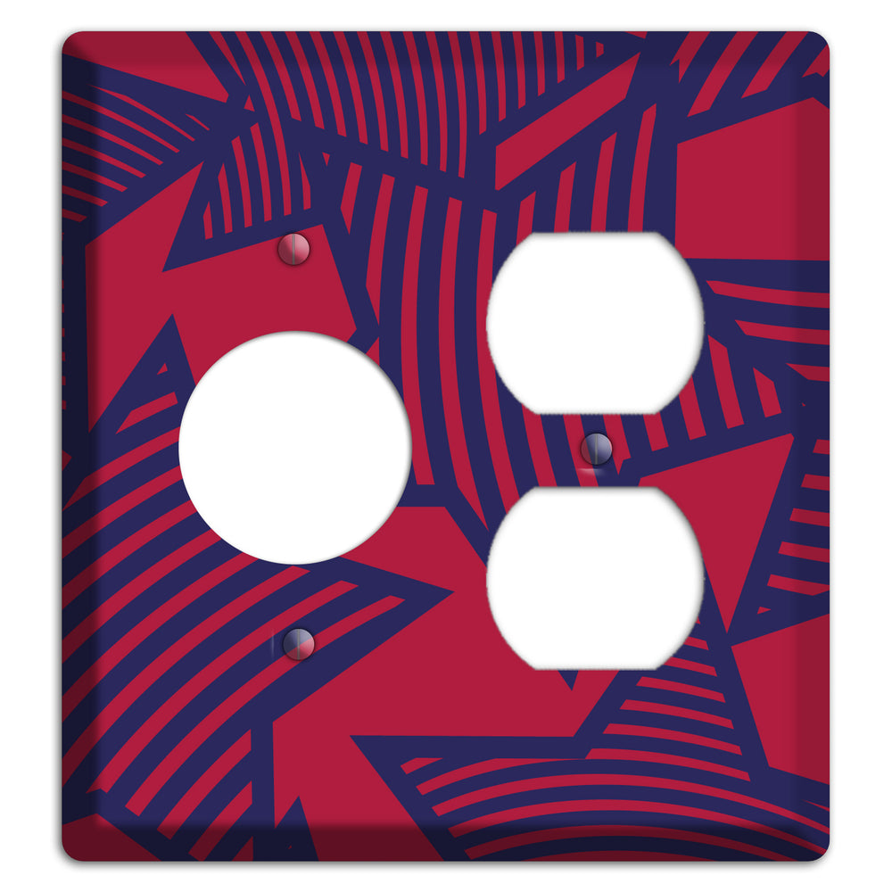 Red with Large Blue Stars Receptacle / Duplex Wallplate