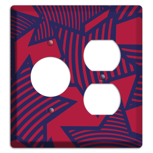 Red with Large Blue Stars Receptacle / Duplex Wallplate