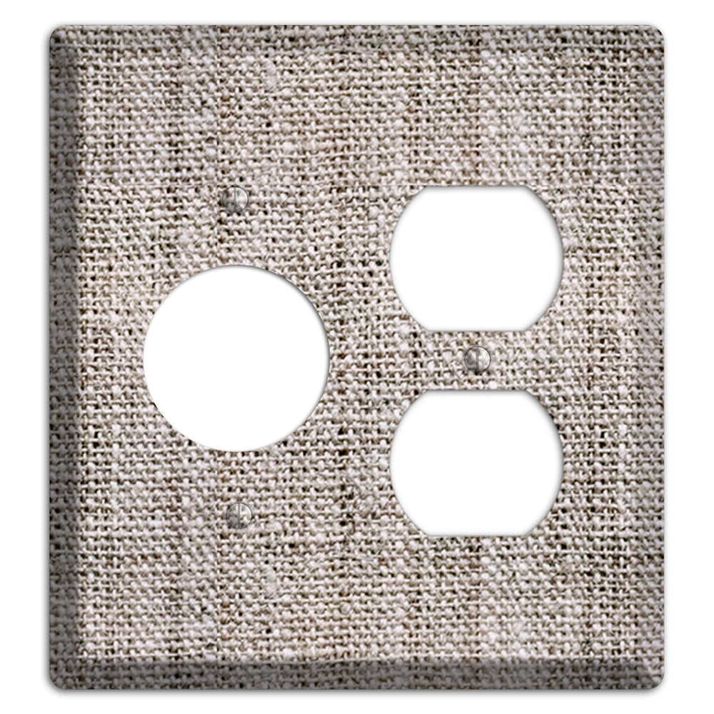 Natural Gray Burlap Receptacle / Duplex Wallplate