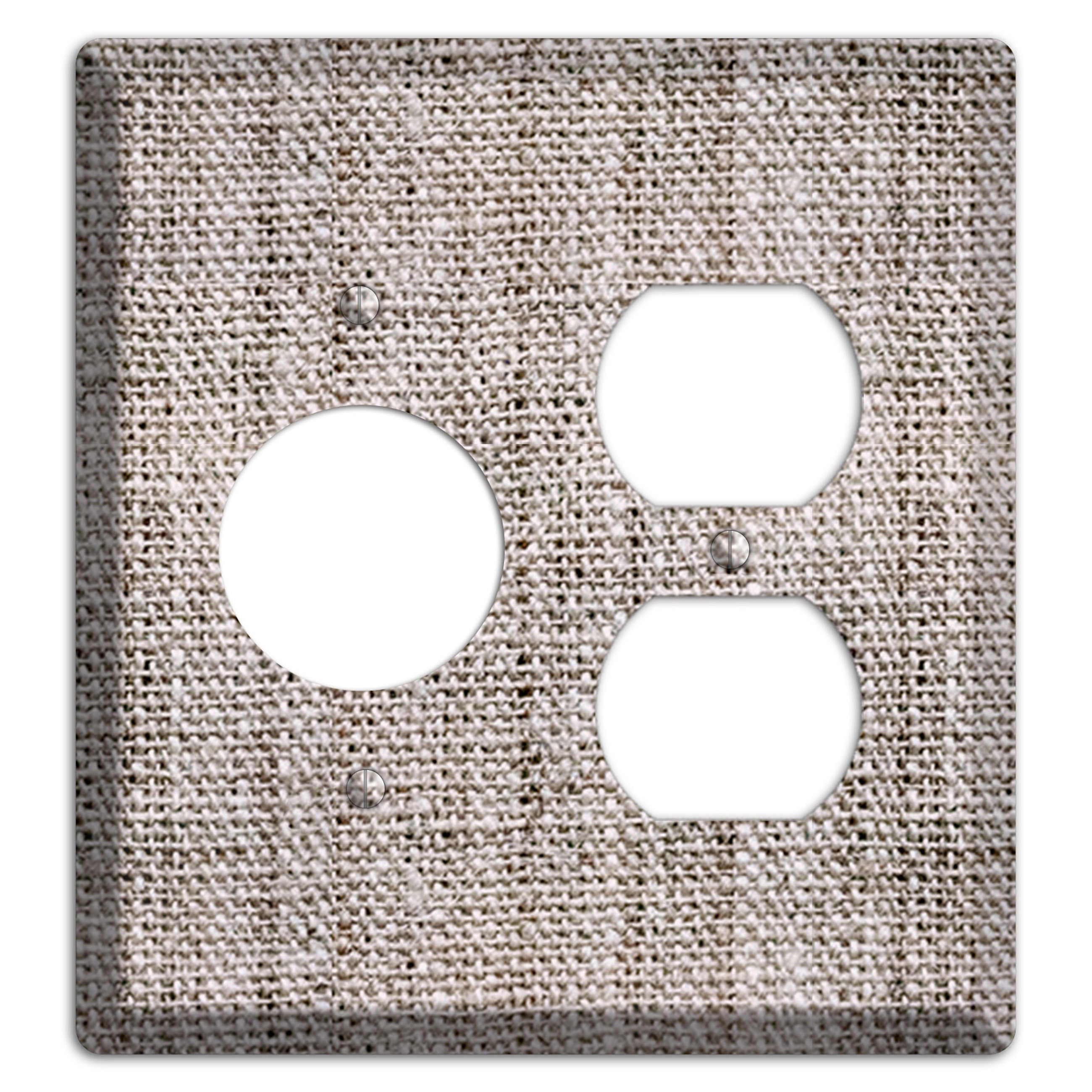 Natural Gray Burlap Receptacle / Duplex Wallplate