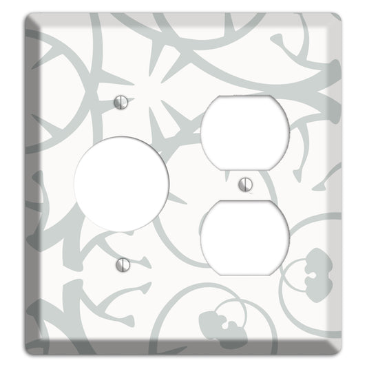 White with Grey Abstract Swirl Receptacle / Duplex Wallplate