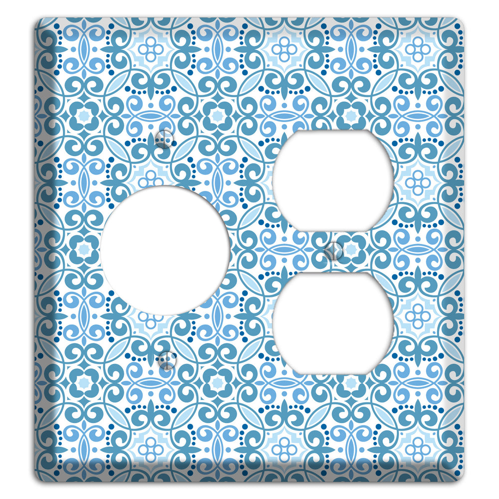 Multi Blue Foulard Receptacle / Duplex Wallplate