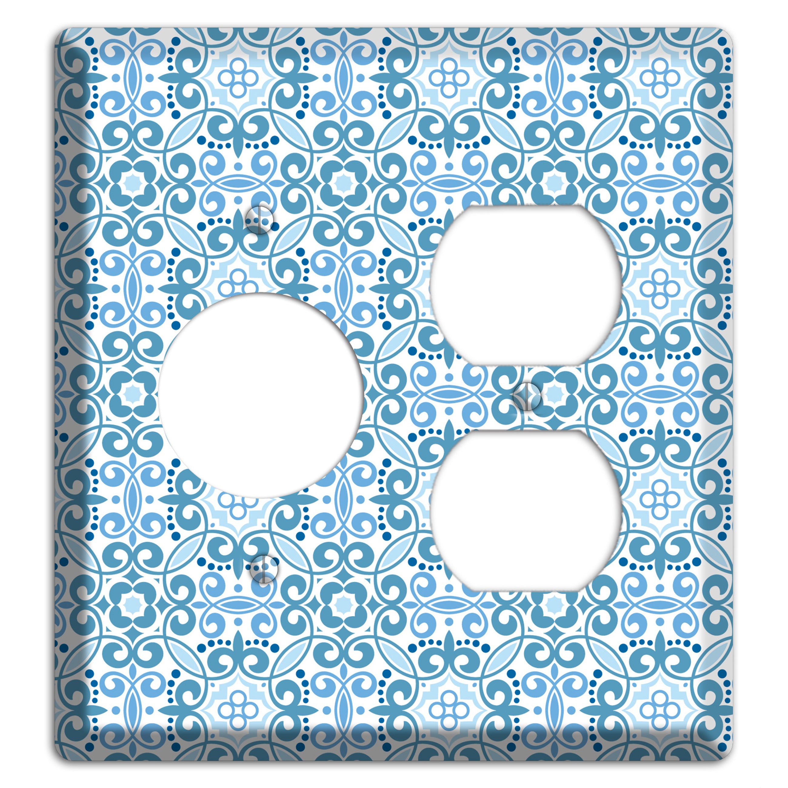 Multi Blue Foulard Receptacle / Duplex Wallplate