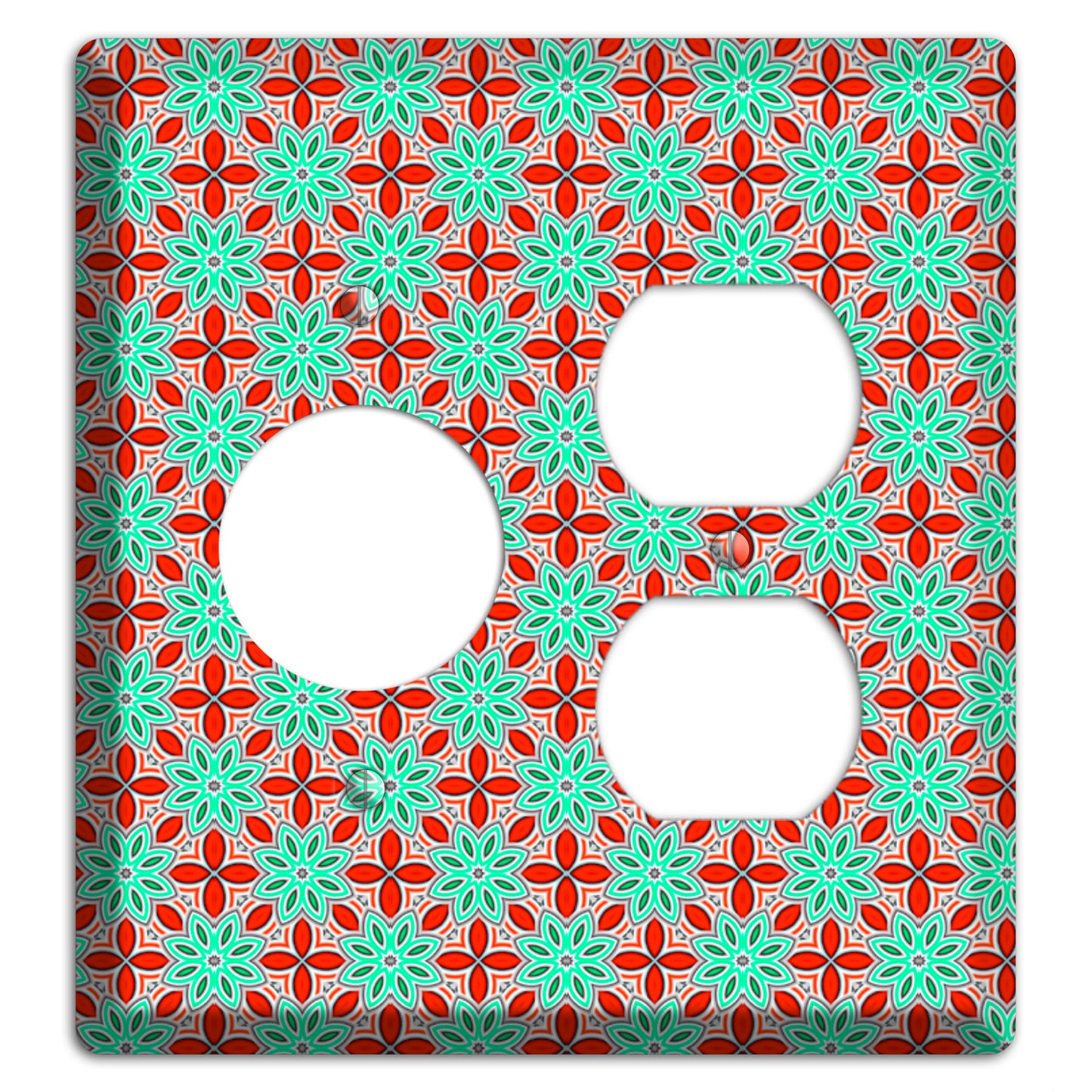 Green and Red Foulard Receptacle / Duplex Wallplate