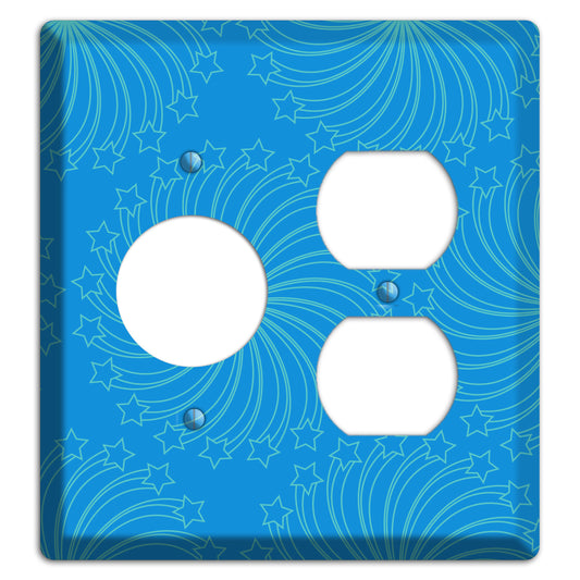 Multi Blue Star Swirl Receptacle / Duplex Wallplate