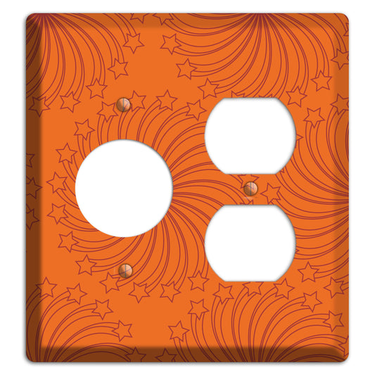 Multi Orange Star Swirl Receptacle / Duplex Wallplate