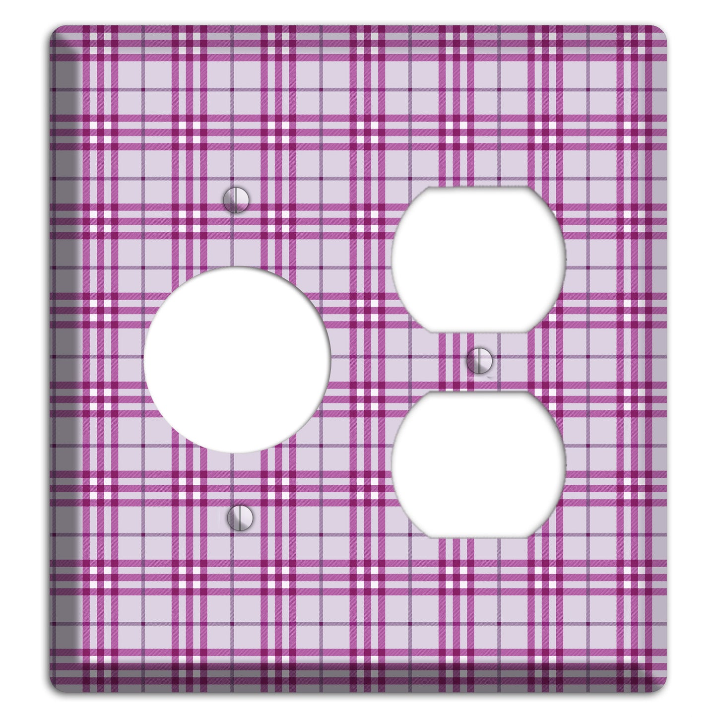 Purple Plaid Receptacle / Duplex Wallplate