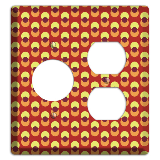 Red Yellow Coral Overlain Dots Receptacle / Duplex Wallplate