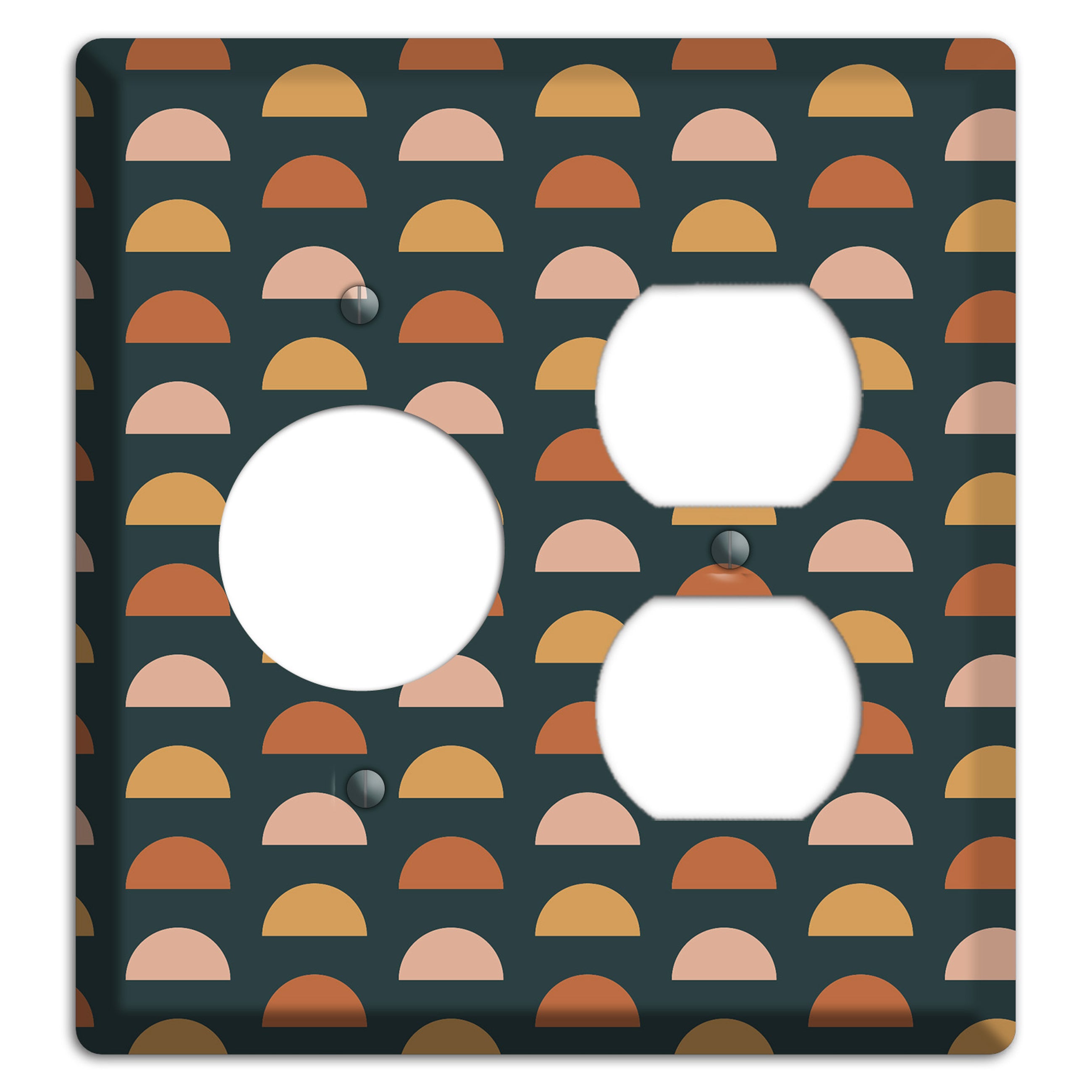 Teal Half Moons Receptacle / Duplex Wallplate