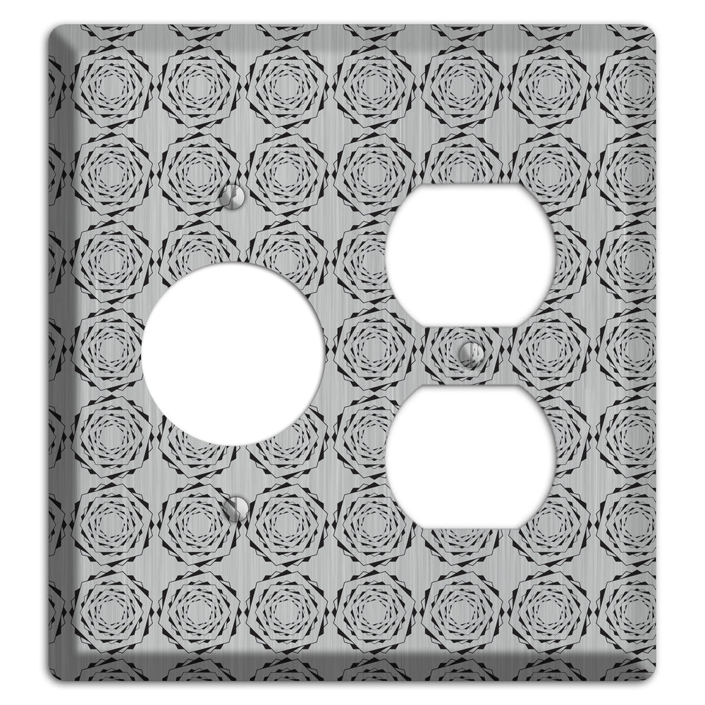 Hexagon Rotation Stainless Steel Receptacle / Duplex Wallplate