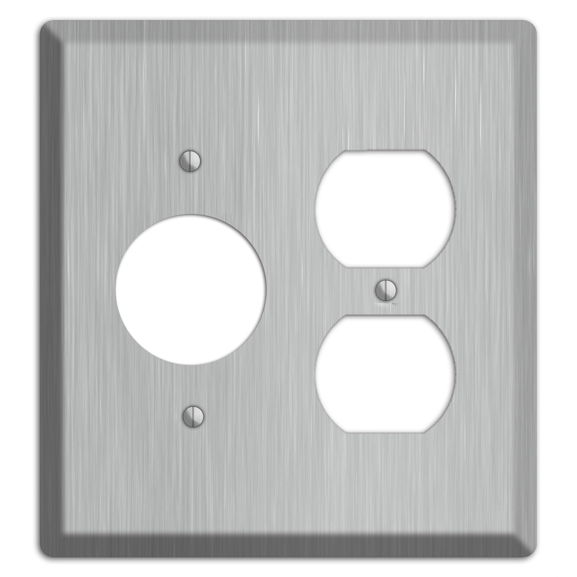 Brushed Stainless Steel Receptacle / Duplex Wallplate