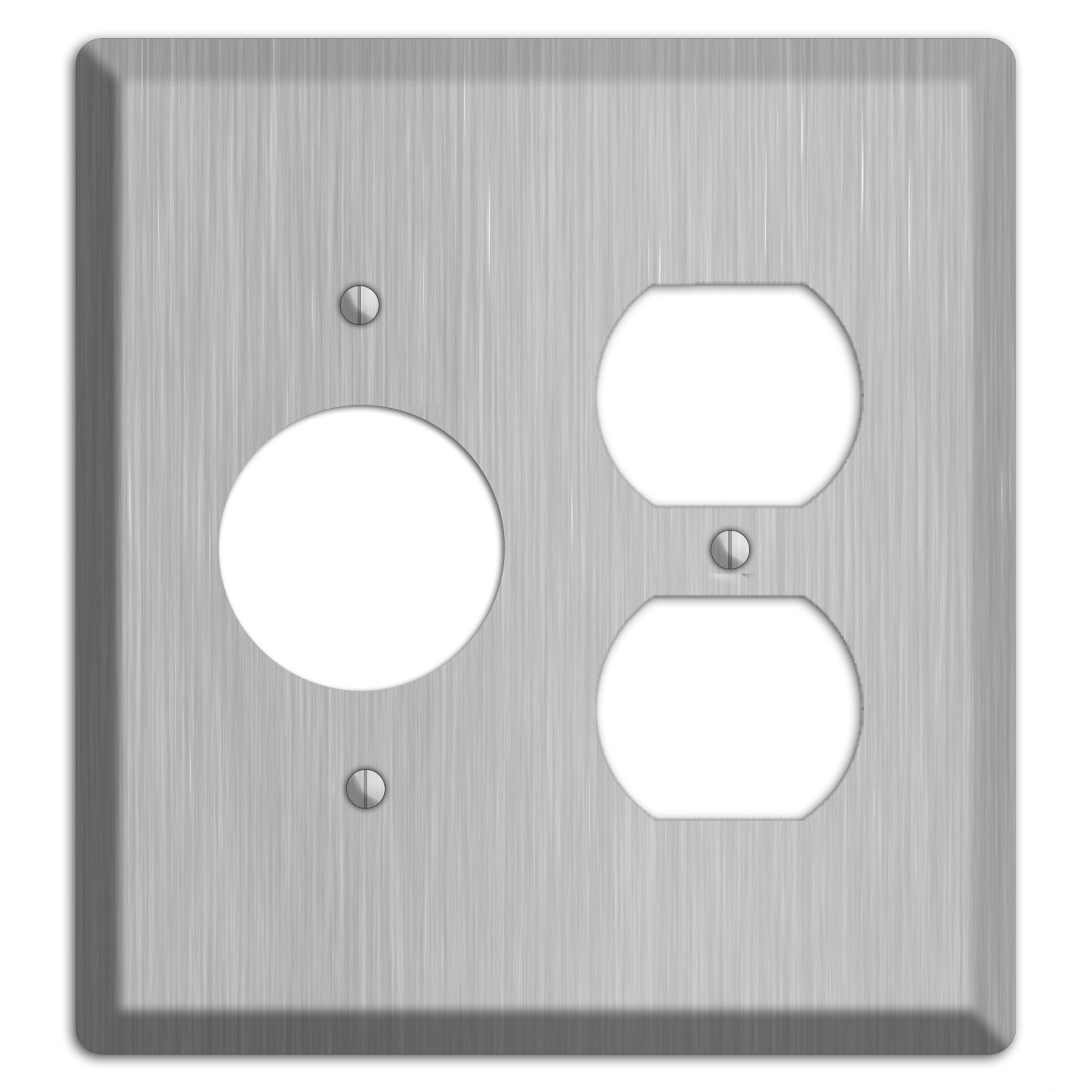 Brushed Stainless Steel Receptacle / Duplex Wallplate