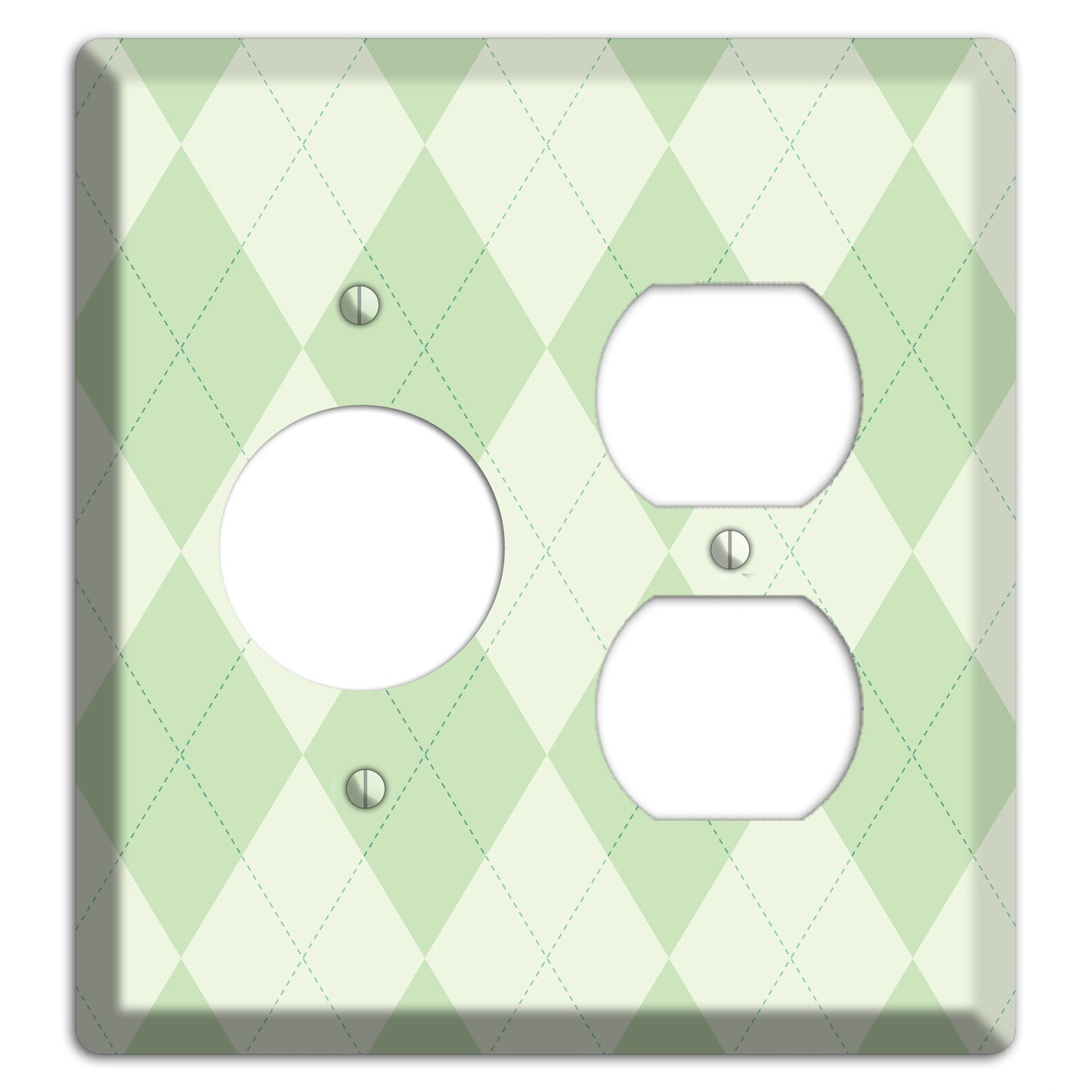 Light Green Argyle Receptacle / Duplex Wallplate
