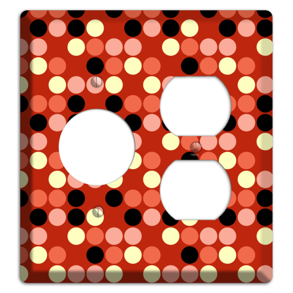 Multi Color Red Dots Receptacle / Duplex Wallplate