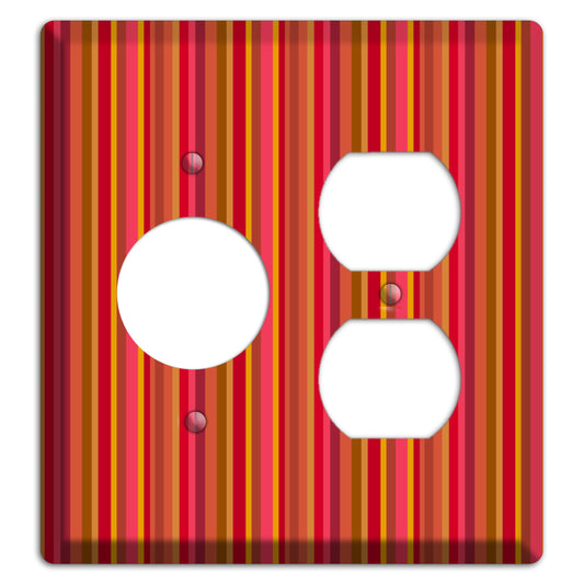 Multi Red Vertical Stripes Receptacle / Duplex Wallplate