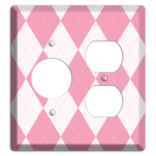 Pink Argyle Receptacle / Duplex Wallplate