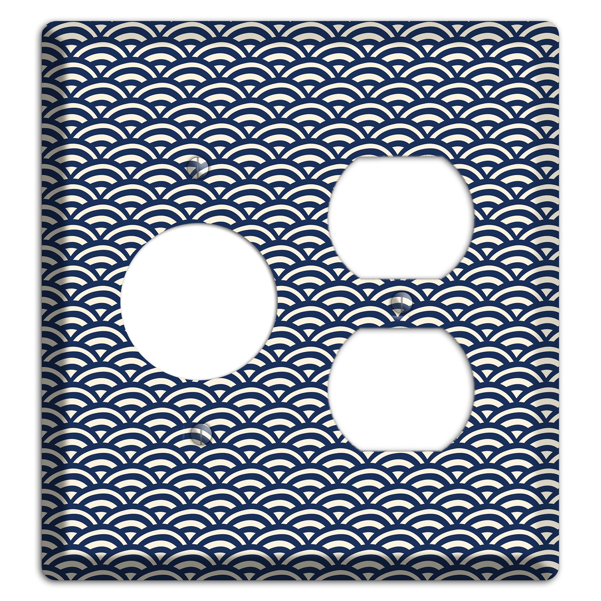 Navy Scallop Print Receptacle / Duplex Wallplate