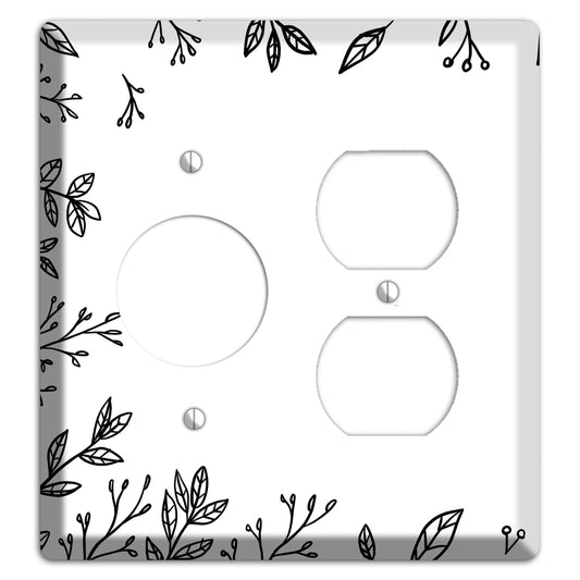 Hand-Drawn Floral 29 Receptacle / Duplex Wallplate