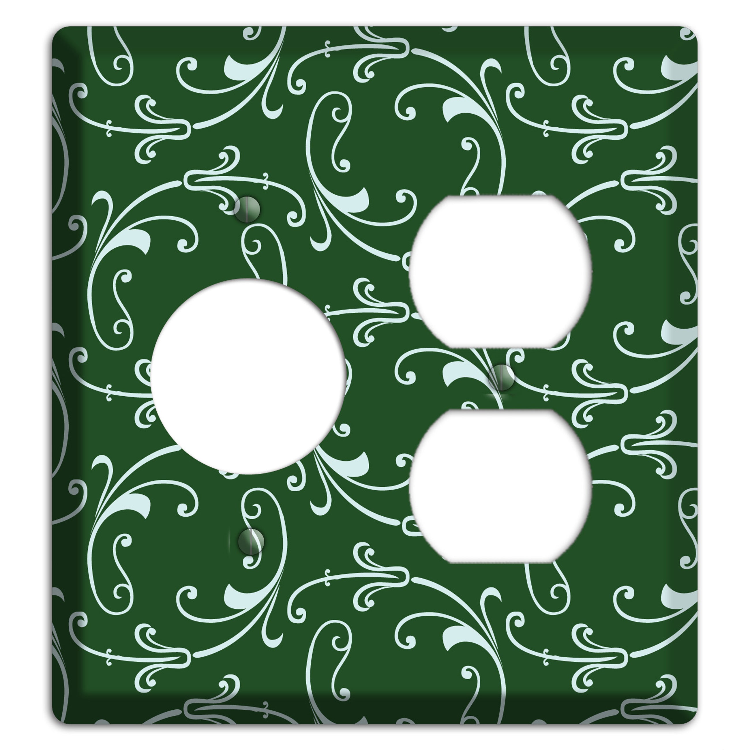 Green Victorian Sprig Receptacle / Duplex Wallplate