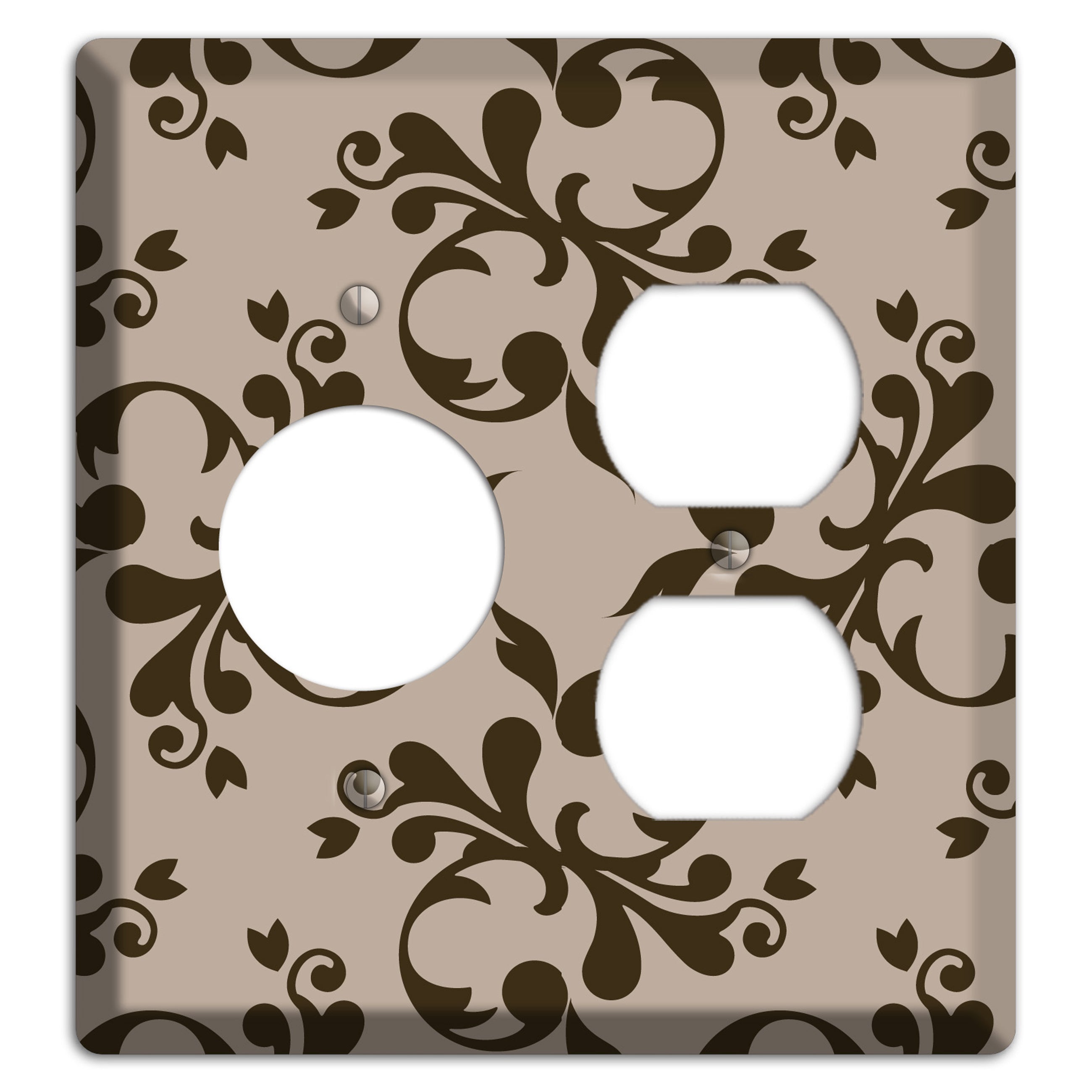 Beige Victorian Toile Receptacle / Duplex Wallplate