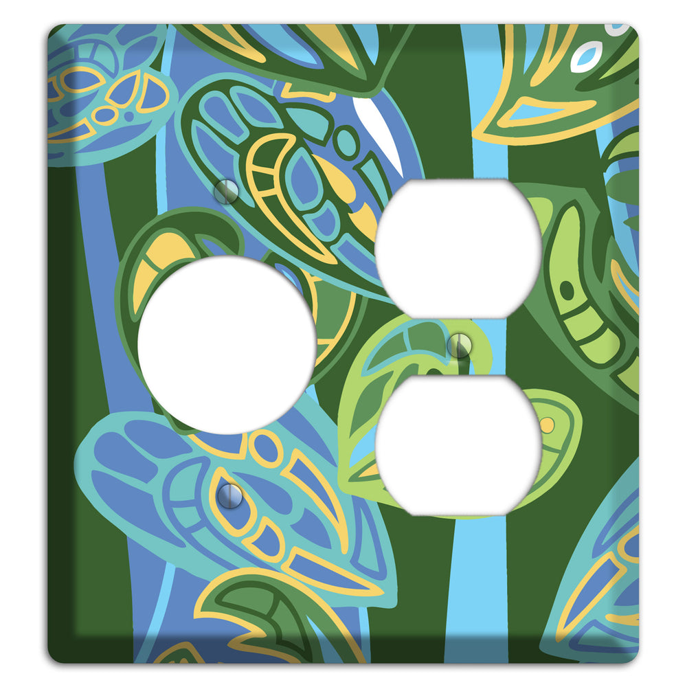 Pacific Blue and Green Receptacle / Duplex Wallplate